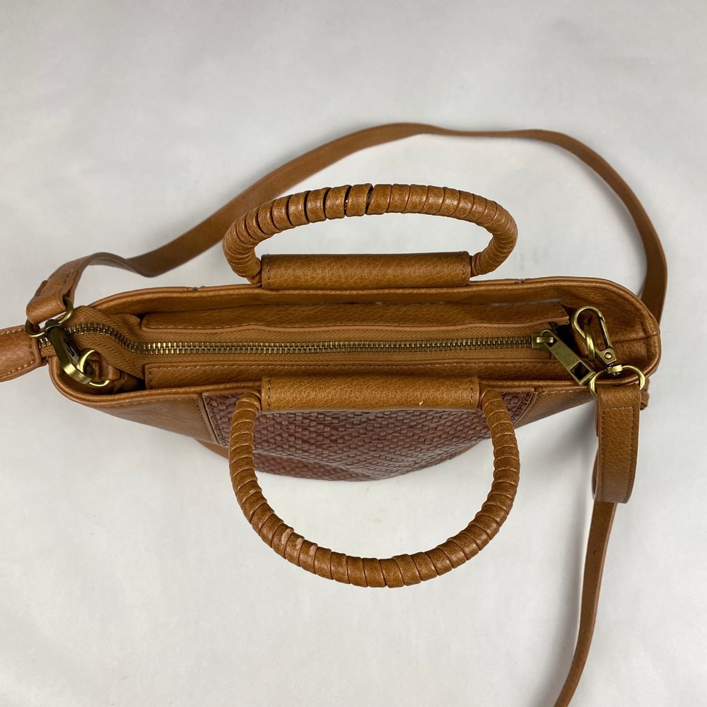 Anthropologie Tobacco Mini Crossbody Purse Brown Textured - Picture 6 of 16
